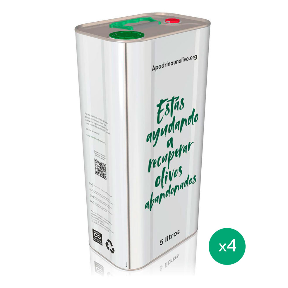 Pack de 4 Latas de Aceite de Oliva Virgen Extra Monovarietal Empeltre 5L