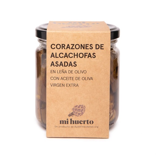 [alca-305gr-1ud] Corazones de alcachofas asadas en leña de olivo con AOVE (1ud x 305g)